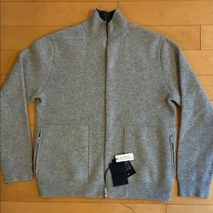 NAADAM Men's Zip-Up Gray Sweater